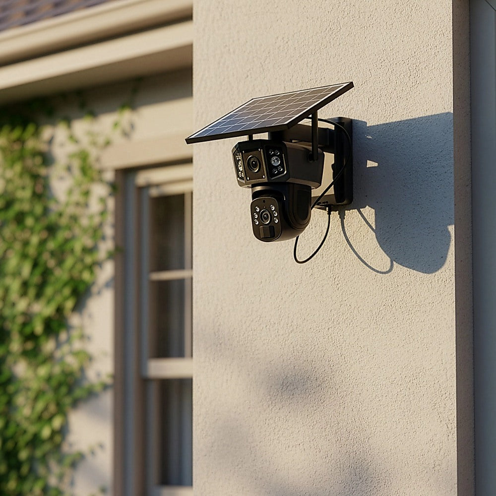 9MP Wireless Solar Camera WIFI Security Outdoor Battery PTZ CCTV Home House V380 V63-952461