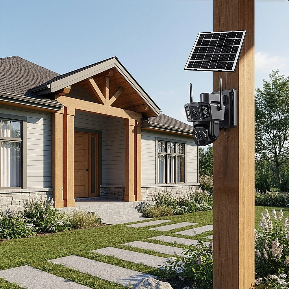 9MP Wireless Solar Camera WIFI Security Outdoor Battery PTZ CCTV Home House V380 V63-952461