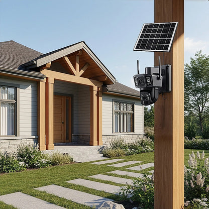 9MP Wireless Solar Camera WIFI Security Outdoor Battery PTZ CCTV Home House V380 V63-952461