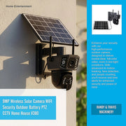 9MP Wireless Solar Camera WIFI Security Outdoor Battery PTZ CCTV Home House V380 V63-952461