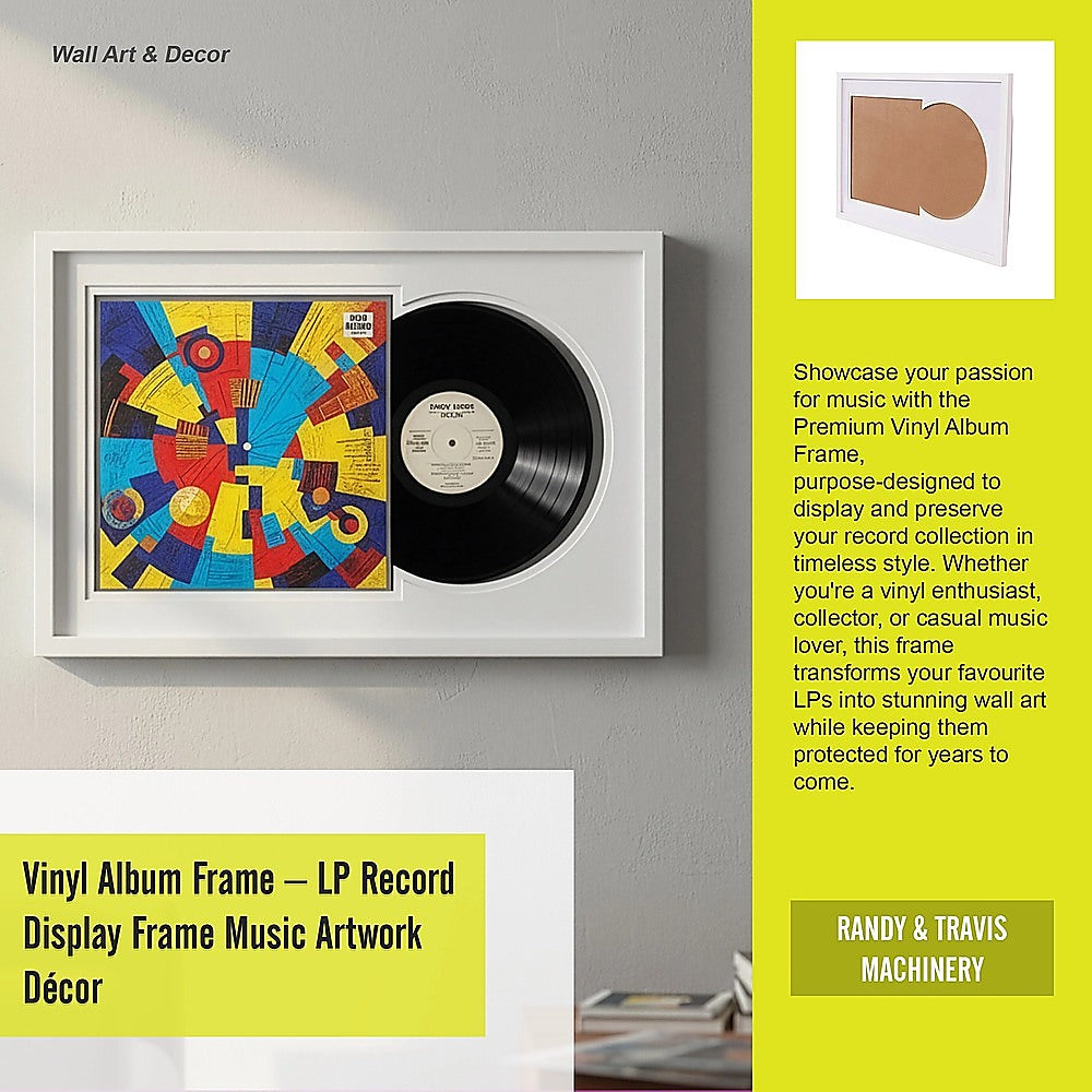 Vinyl Album Frame - LP Record Display Frame Music Artwork Decor V63-952471