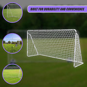 3.6m x 1.8m Portable Soccer Goal Net Steel Post Frame Backyard Football Training Set V63-952511