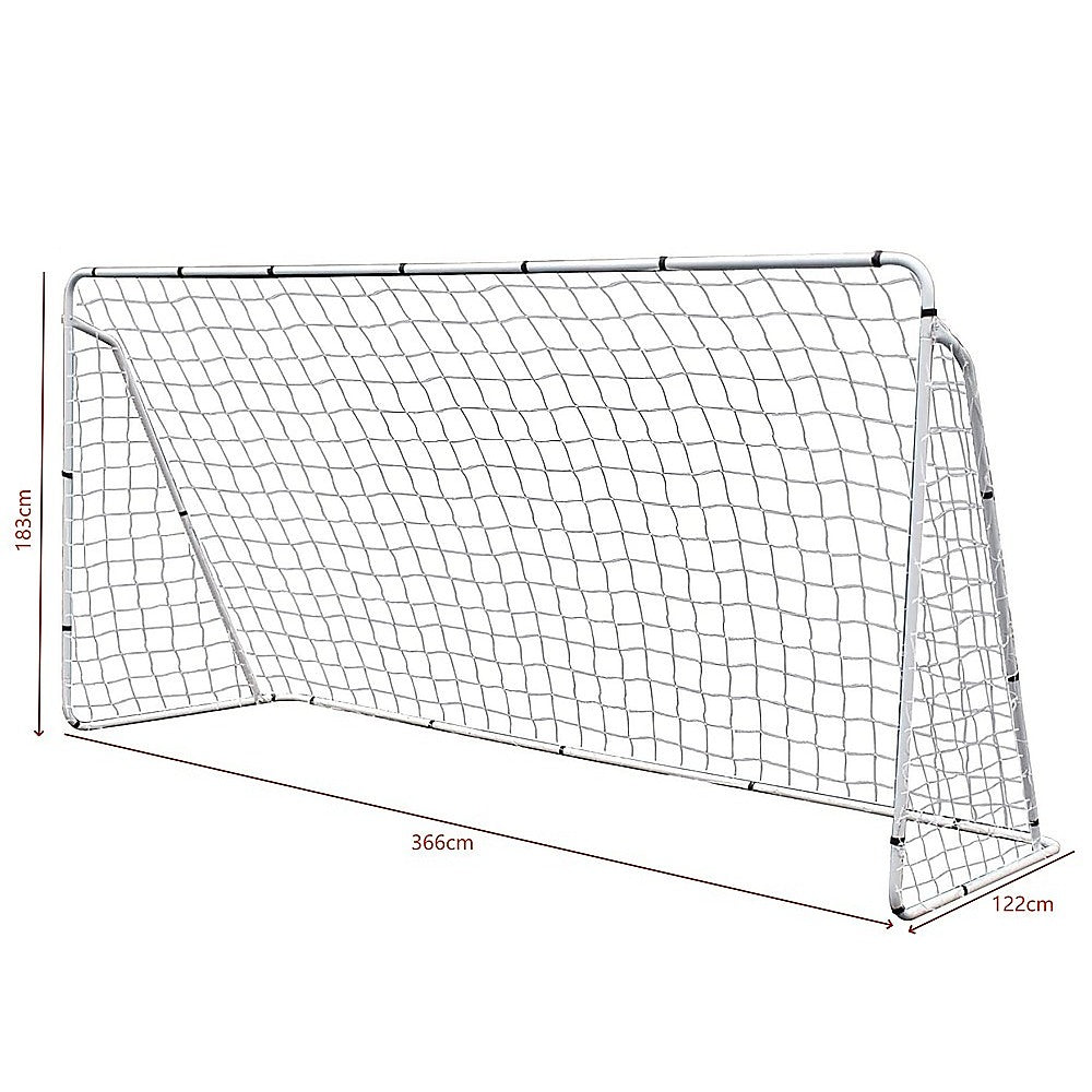 3.6m x 1.8m Portable Soccer Goal Net Steel Post Frame Backyard Football Training Set V63-952511