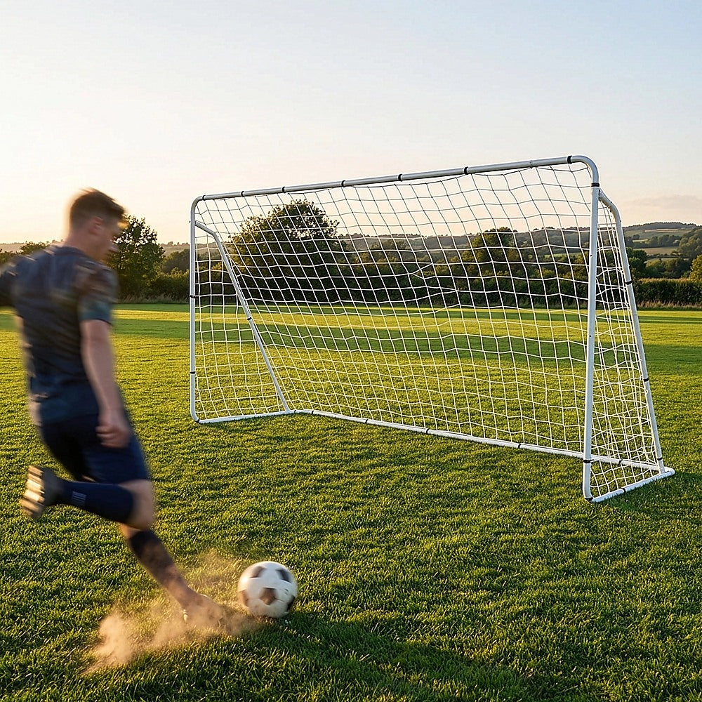 3.6m x 1.8m Portable Soccer Goal Net Steel Post Frame Backyard Football Training Set V63-952511