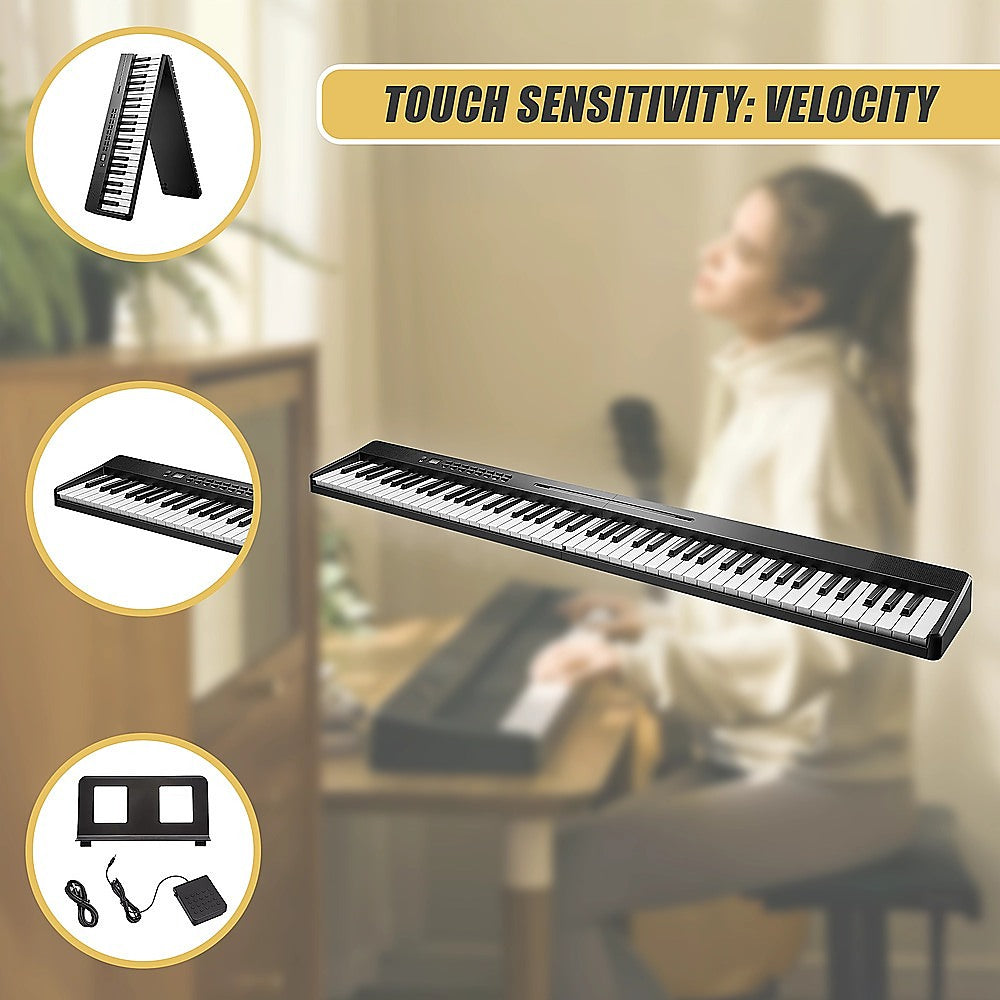 Folding Digital Piano 88 Key Velocity-Sensitive + Carry Case Pedal V63-952531