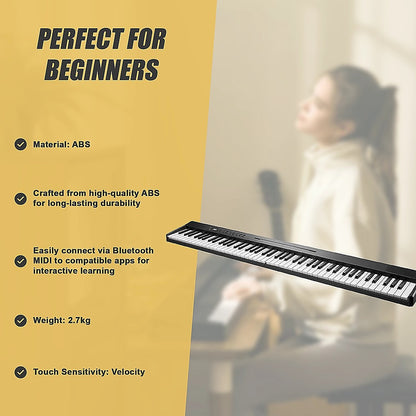 Folding Digital Piano 88 Key Velocity-Sensitive + Carry Case Pedal V63-952531
