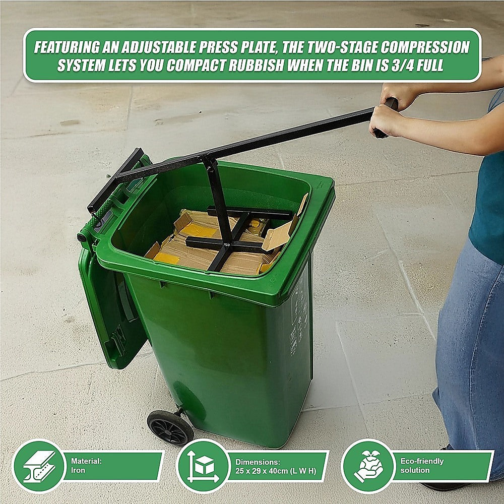 Wheelie Bin Compactor Manual Press Household Rubbish Trash Recycling Bins V63-952541
