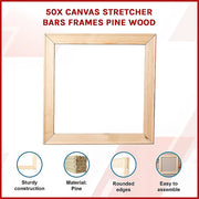 50x Canvas Stretcher Bars Frames Pine Wood V63-952551