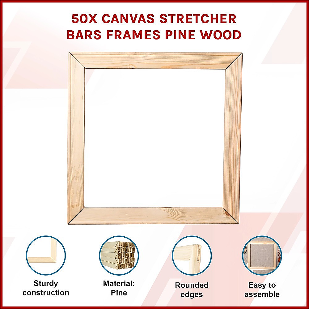 50x Canvas Stretcher Bars Frames Pine Wood V63-952551