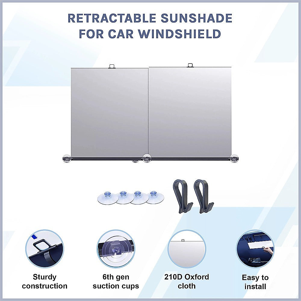 Retractable Sunshade for Car Windshield - UV Protection Window Cover V63-952581