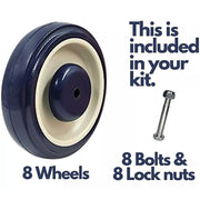 8 x 5" Diameter Wheels Nuts and Bolts included V63-952591