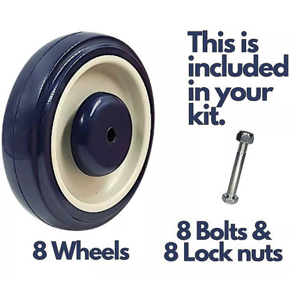 8 x 5" Diameter Wheels Nuts and Bolts included V63-952591