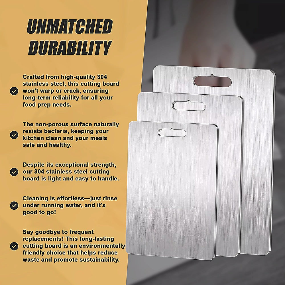 3 x 304SS Cutting Chopping Board Stainless Steel V63-952611