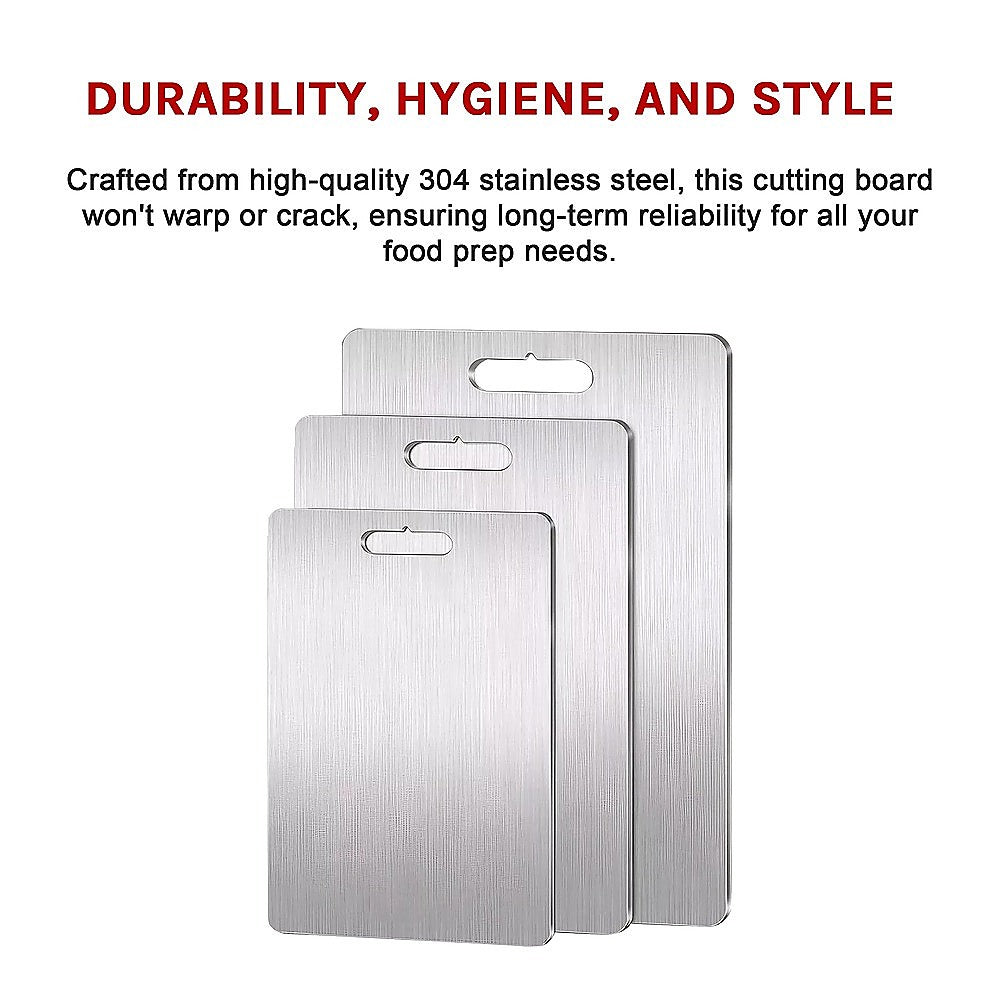 3 x 304SS Cutting Chopping Board Stainless Steel V63-952611