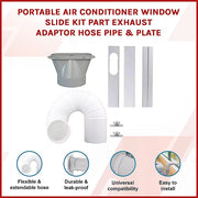 Portable Air Conditioner Window Kit - Exhaust Hose Adaptor Pipe & Slide Plate V63-952621