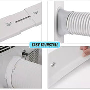 Portable Air Conditioner Window Kit - Exhaust Hose Adaptor Pipe & Slide Plate V63-952621
