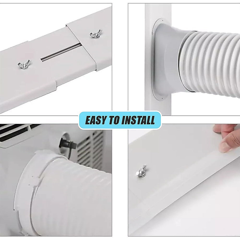 Portable Air Conditioner Window Kit - Exhaust Hose Adaptor Pipe & Slide Plate V63-952621
