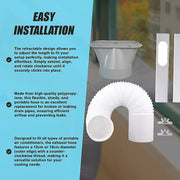 Portable Air Conditioner Window Kit - Exhaust Hose Adaptor Pipe & Slide Plate V63-952621