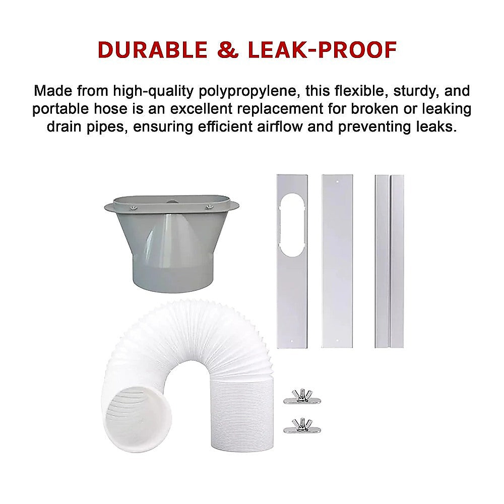 Portable Air Conditioner Window Kit - Exhaust Hose Adaptor Pipe & Slide Plate V63-952621