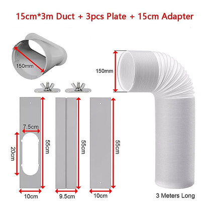 Portable Air Conditioner Window Kit - Exhaust Hose Adaptor Pipe & Slide Plate V63-952621