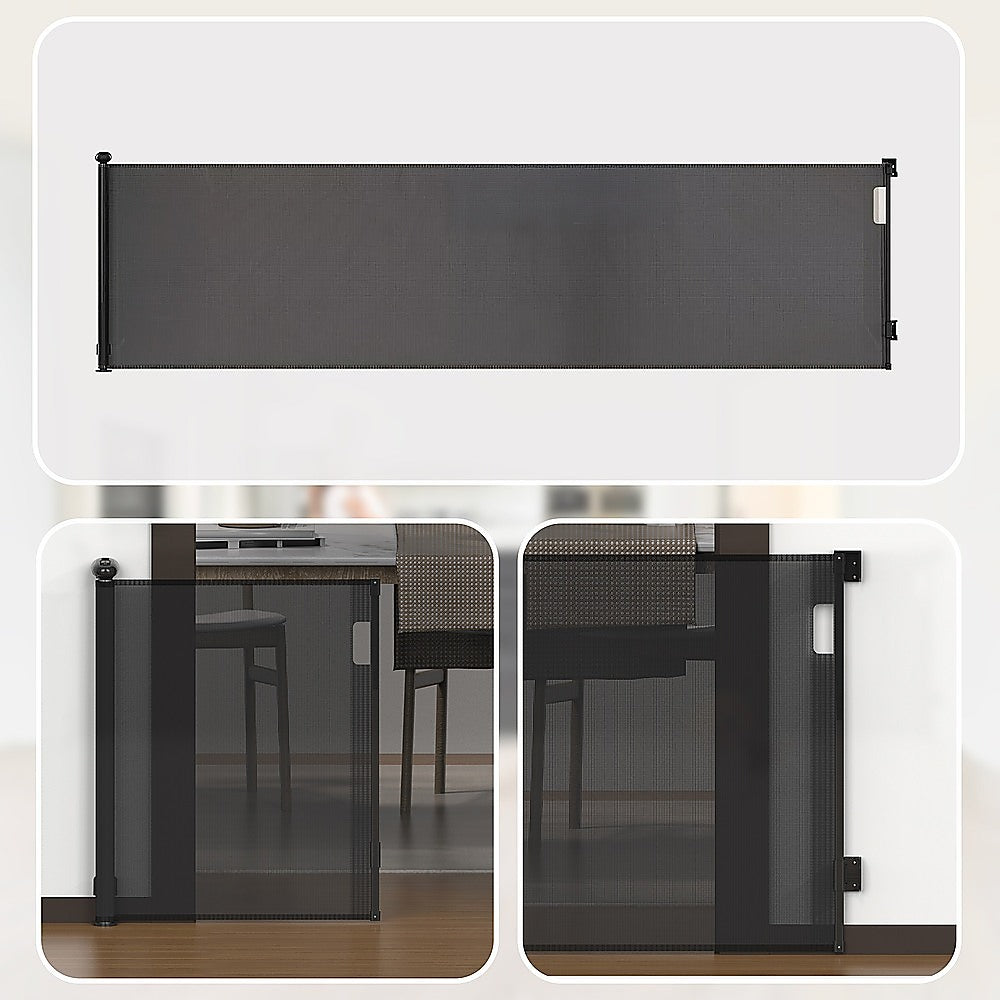 Retractable Baby Safety Fence Pet Stair Gate Barrier for Kids Dog Cat 3M V63-952631