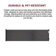 Retractable Baby Safety Fence Pet Stair Gate Barrier for Kids Dog Cat 3M V63-952631