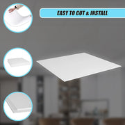 12x Smooth Drop Ceiling Tile 2ft x 2ft PVC Ceiling Panel V63-952641