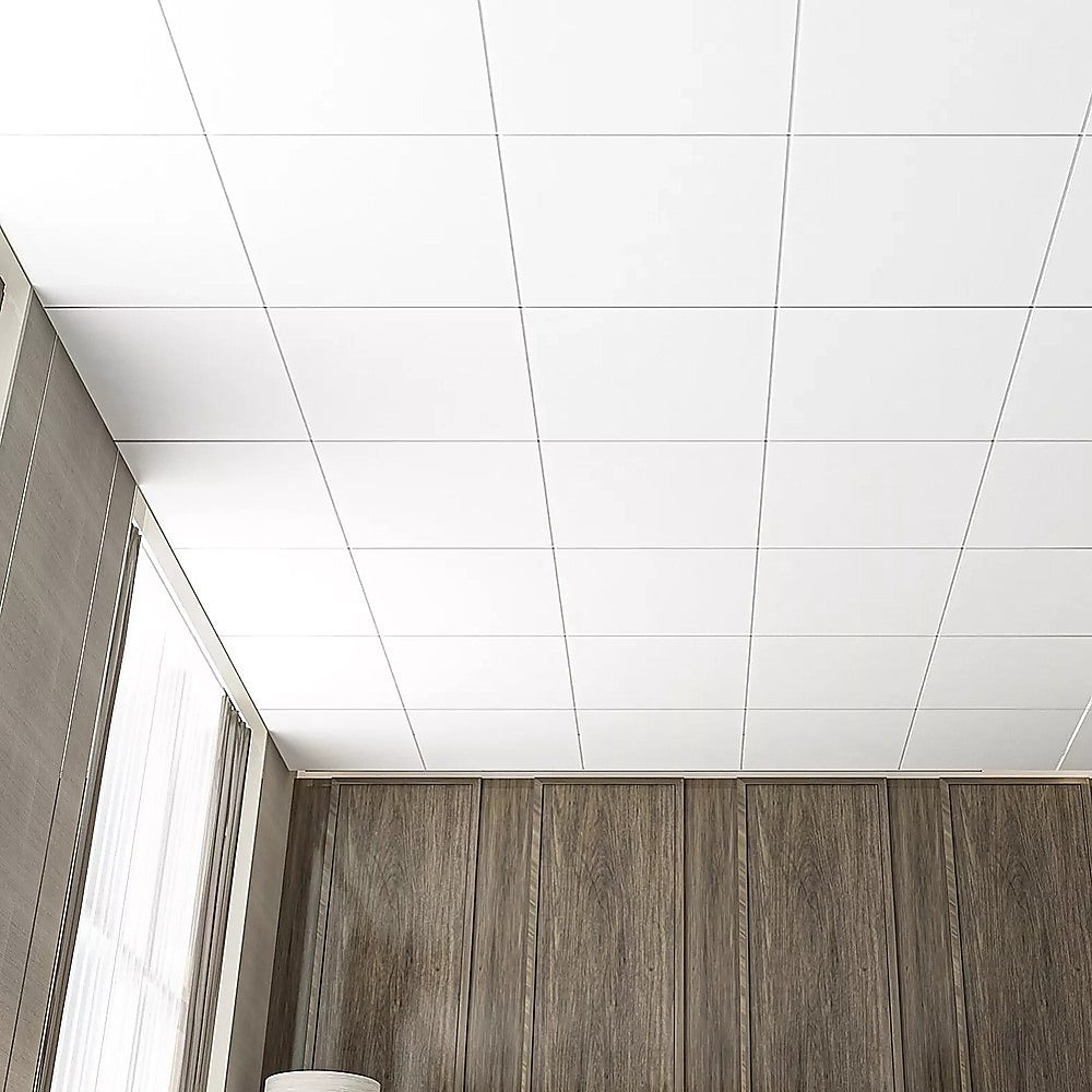 12x Smooth Drop Ceiling Tile 2ft x 2ft PVC Ceiling Panel V63-952641