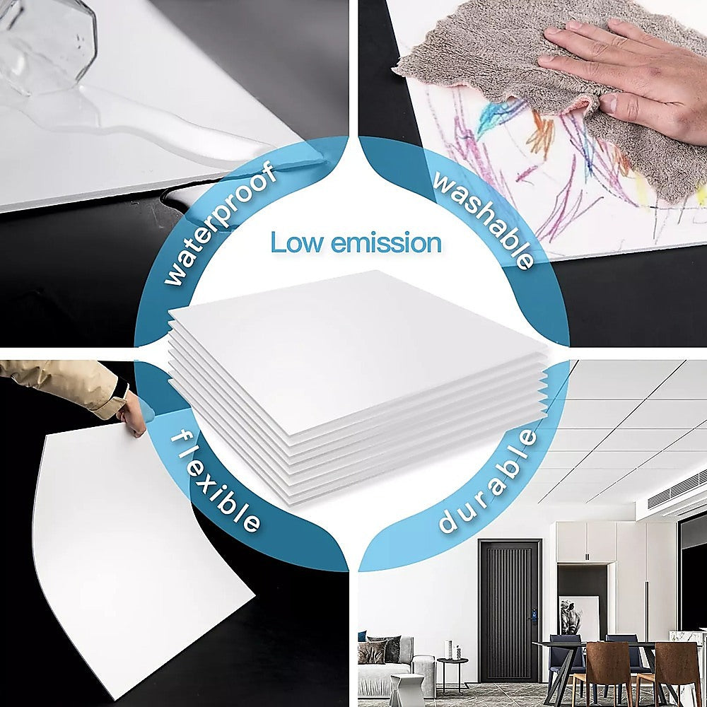 12x Smooth Drop Ceiling Tile 2ft x 2ft PVC Ceiling Panel V63-952641