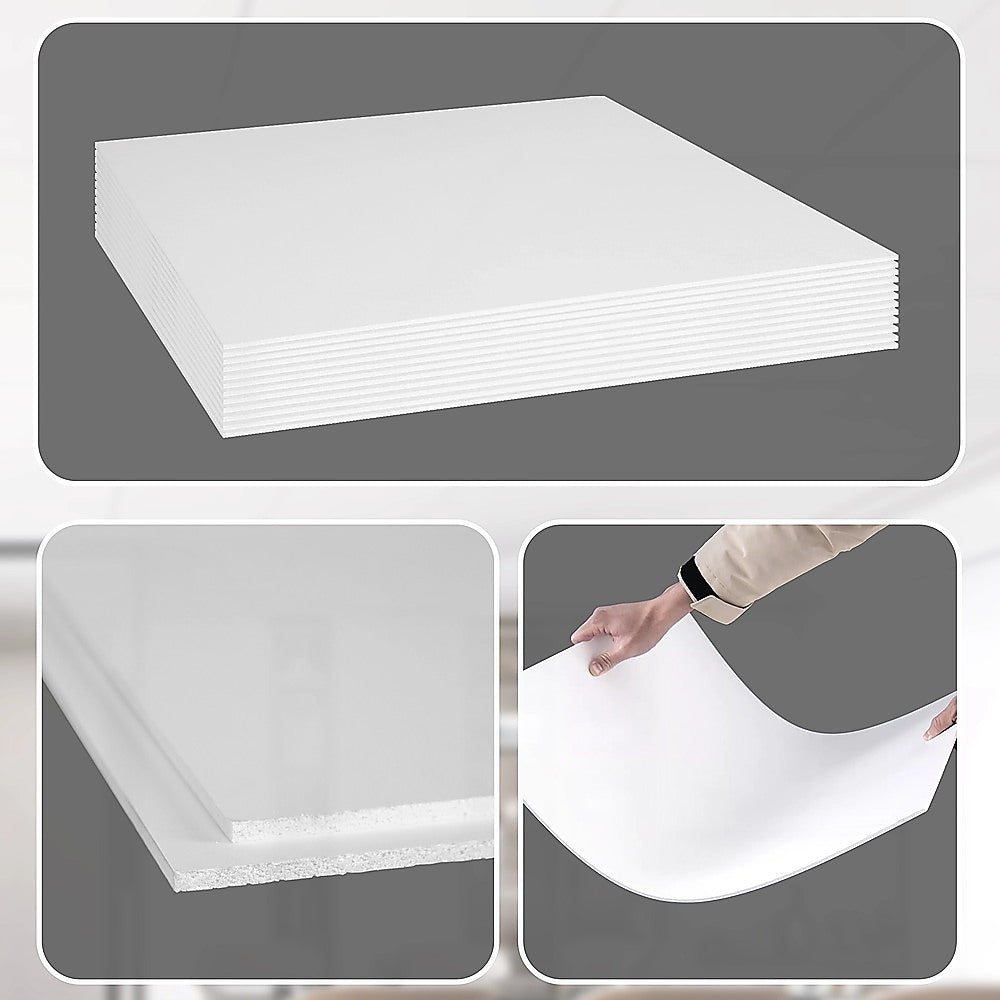 12x Smooth Drop Ceiling Tile 2ft x 2ft PVC Ceiling Panel V63-952641