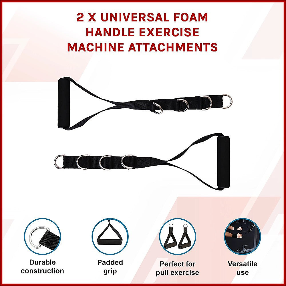 2 x Universal Foam Handle Exercise Machine Attachments V63-952661
