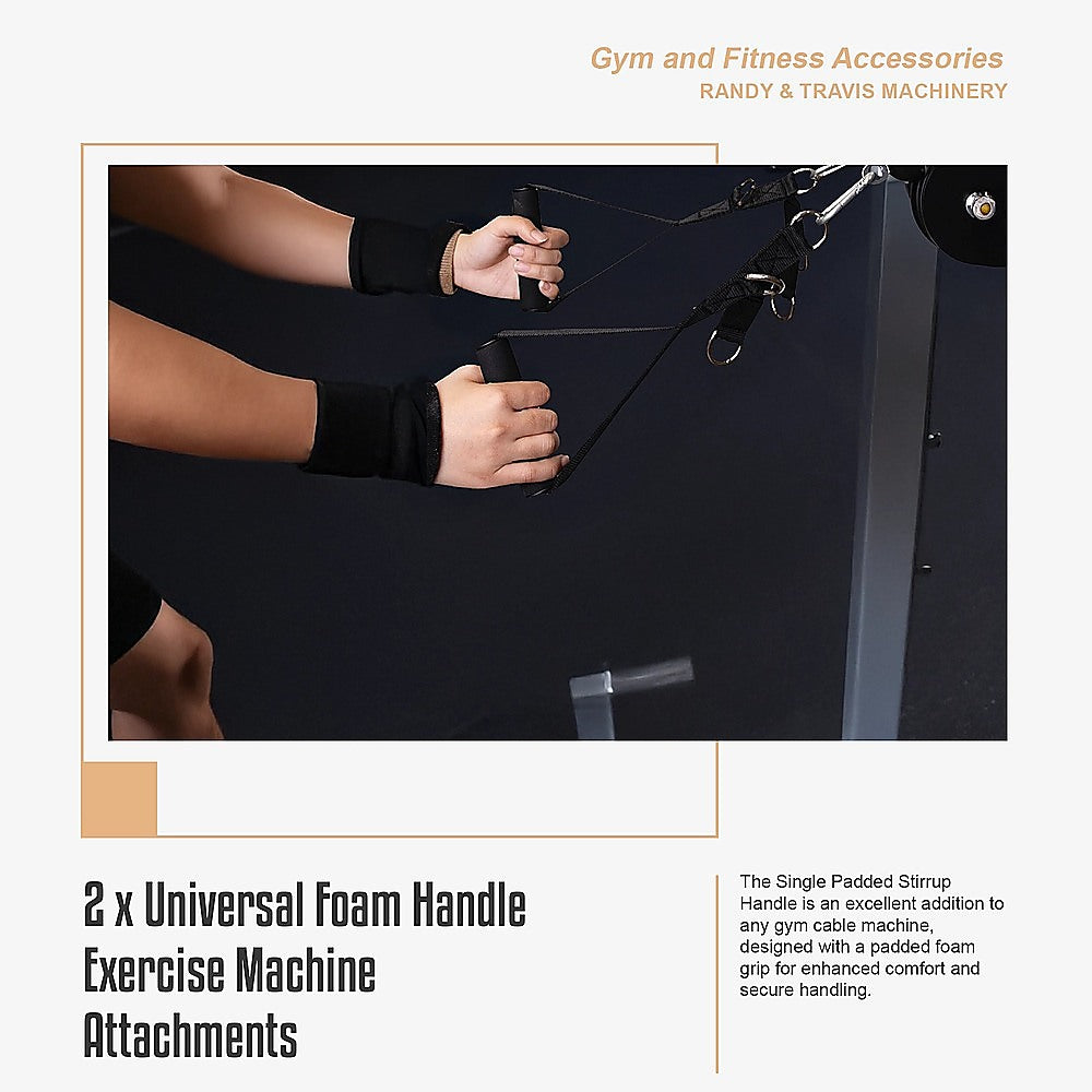 2 x Universal Foam Handle Exercise Machine Attachments V63-952661