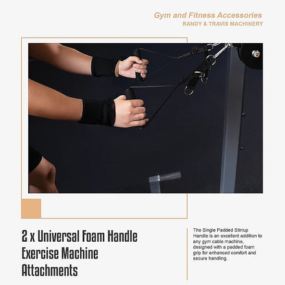 2 x Universal Foam Handle Exercise Machine Attachments V63-952661