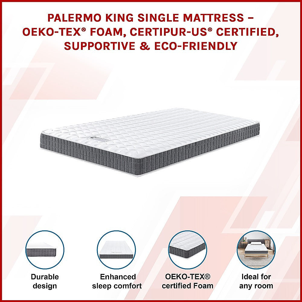 King Single Memory Foam Mattress - OEKO-TEX Textile & CertiPUR-US Certified Foam V63-952671