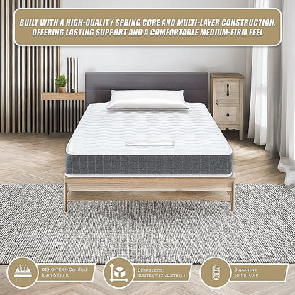 King Single Memory Foam Mattress - OEKO-TEX Textile & CertiPUR-US Certified Foam V63-952671