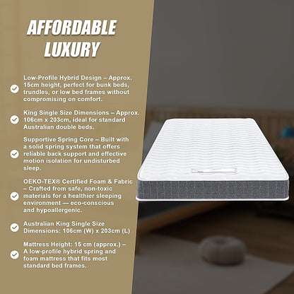 King Single Memory Foam Mattress - OEKO-TEX Textile & CertiPUR-US Certified Foam V63-952671