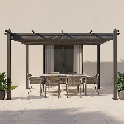 3x4M Aluminium Pergola Marquee with Retractable Roof - Garden Canopy V63-952691