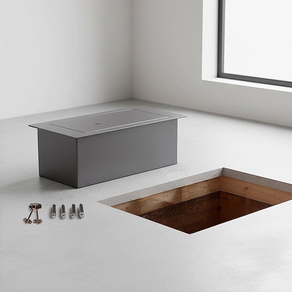 Underfloor Concealed Safe with Key - Heavy Duty Hidden Floor Security Box V63-952721
