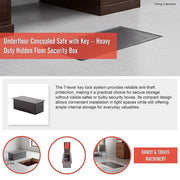 Underfloor Concealed Safe with Key - Heavy Duty Hidden Floor Security Box V63-952721