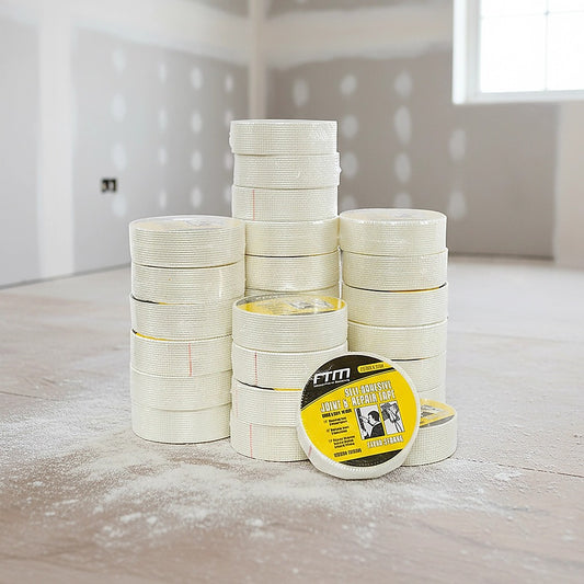 24-Pack Fibreglass Plasterboard Joint Tapes - 50mm x 90m Self-Adhesive Drywall Mesh Rolls V63-952731