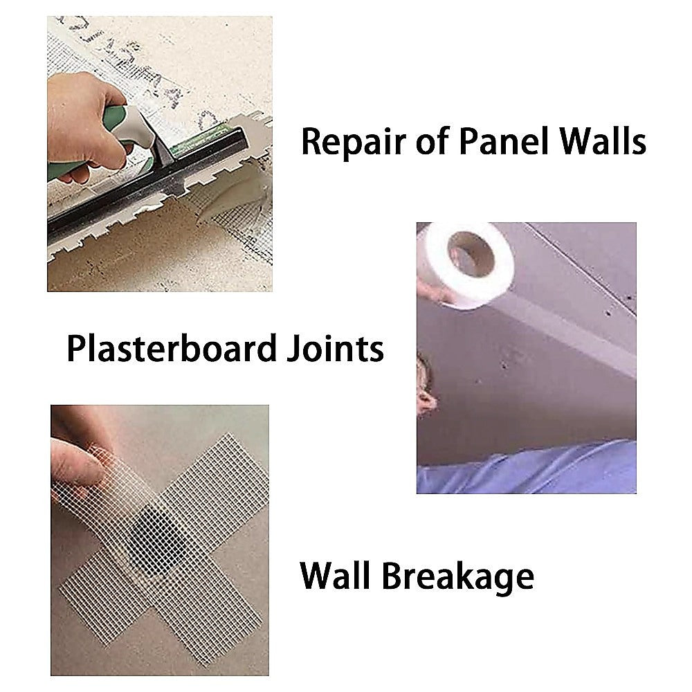 24-Pack Fibreglass Plasterboard Joint Tapes - 50mm x 90m Self-Adhesive Drywall Mesh Rolls V63-952731