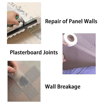24-Pack Fibreglass Plasterboard Joint Tapes - 50mm x 90m Self-Adhesive Drywall Mesh Rolls V63-952731