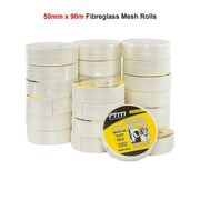 24-Pack Fibreglass Plasterboard Joint Tapes - 50mm x 90m Self-Adhesive Drywall Mesh Rolls V63-952731