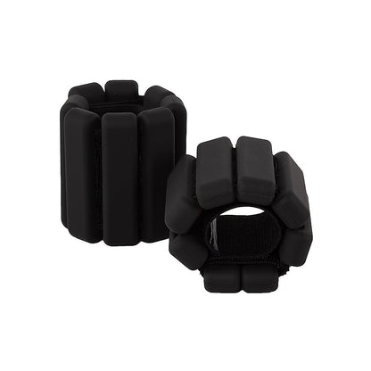 2-Piece Ankle & Wrist Weights - 1kg Pair Adjustable Workout Bangles (Black) V63-952741