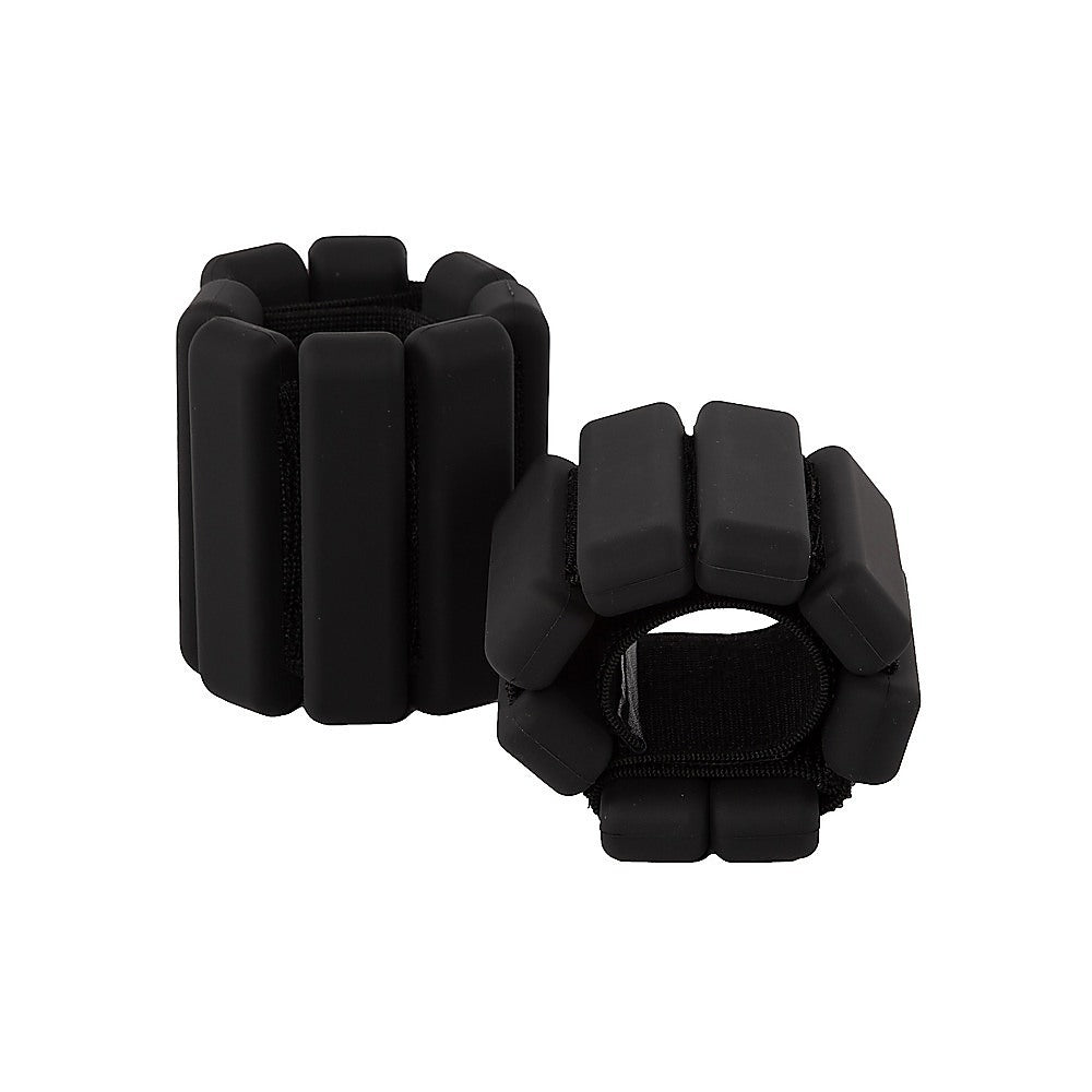 2-Piece Ankle & Wrist Weights – 1kg Pair Adjustable Workout Bangles (Black)