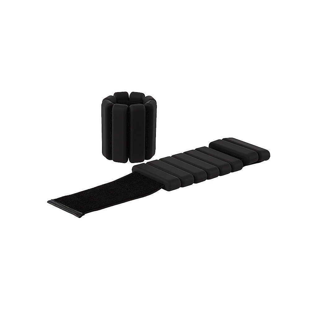 2-Piece Ankle & Wrist Weights - 1kg Pair Adjustable Workout Bangles (Black) V63-952741