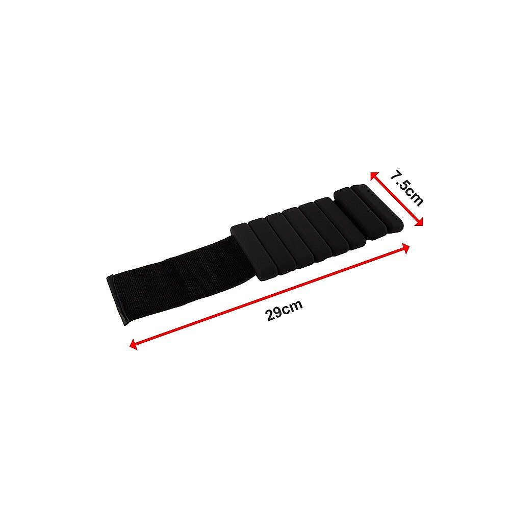 2-Piece Ankle & Wrist Weights – 1kg Pair Adjustable Workout Bangles (Black)