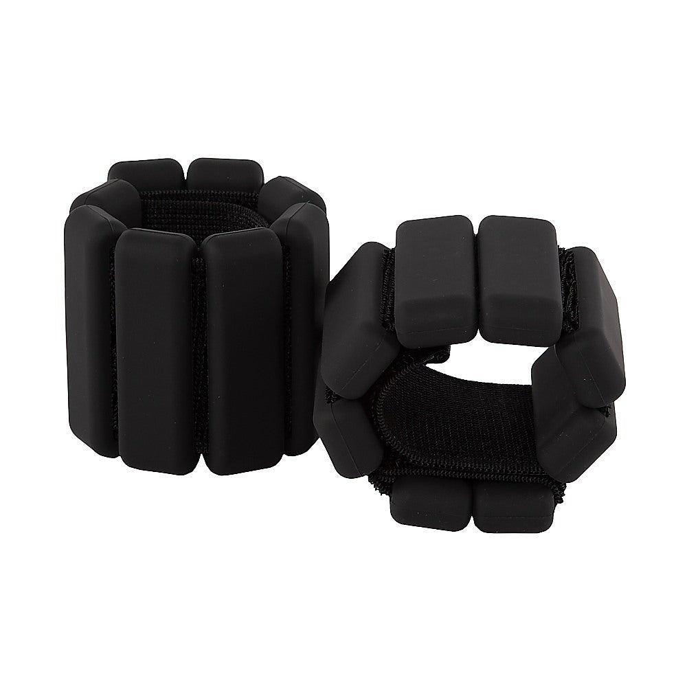2-Piece Ankle & Wrist Weights - 2kg Pair Adjustable Workout Bangles (Black) V63-952761