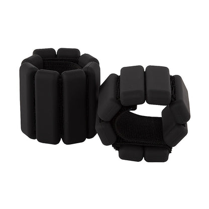 2-Piece Ankle & Wrist Weights - 2kg Pair Adjustable Workout Bangles (Black) V63-952761