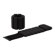 2-Piece Ankle & Wrist Weights – 2kg Pair Adjustable Workout Bangles (Black)